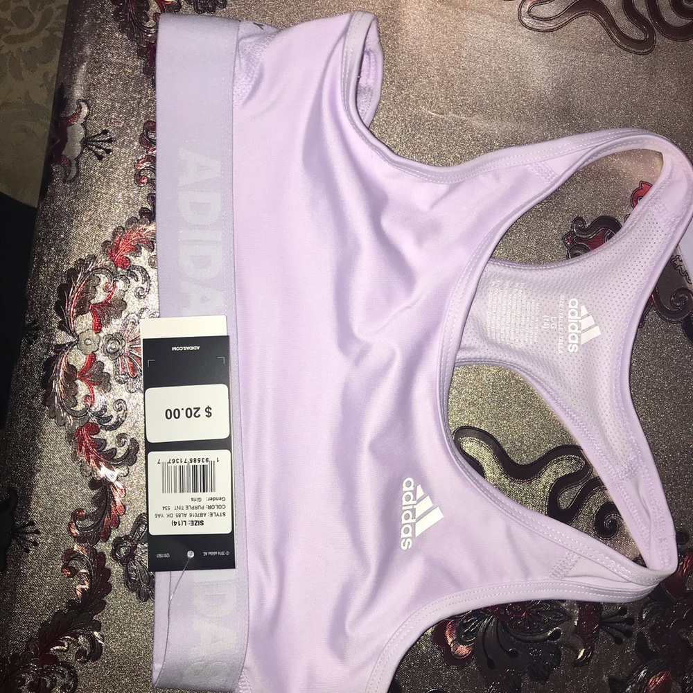Adidas Girls Purple Print Sports Bra